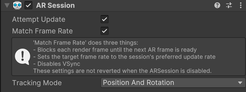 AR Session component