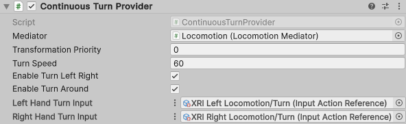ContinuousTurnProvider component